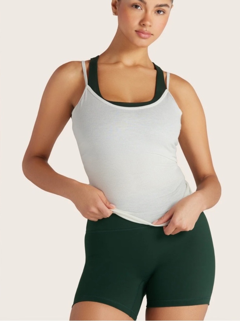 SET Active Sporty Layered Cami Bra & Biker Short Set